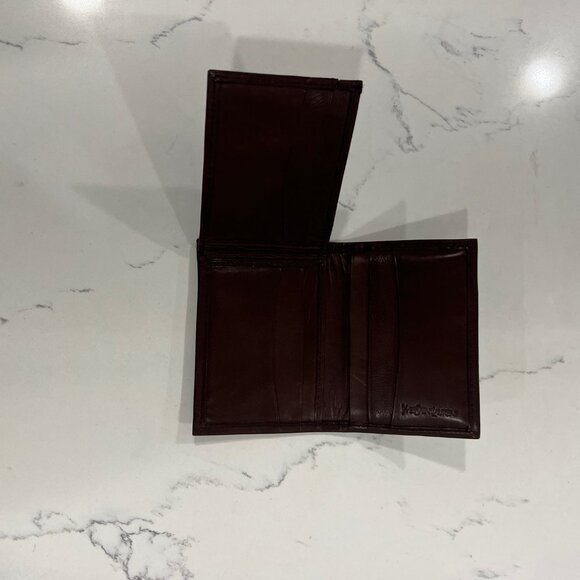 Yves Saint Laurent - Men's Trifold Brown Leather Wallet - Picture 10 of 16